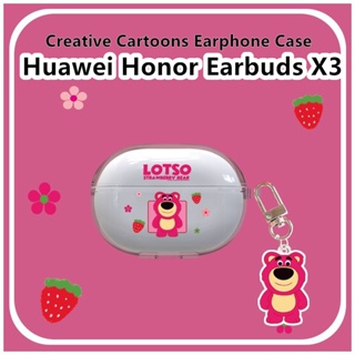 【จัดส่งด่วน】เคสหูฟัง แบบนิ่ม แบบใส ลายการ์ตูน สําหรับ Huawei Honor Earbuds X3 X3