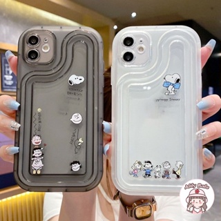 เคส TPU นิ่ม ปิดด้านหลัง ลายการ์ตูนสนูปปี้ สีขาว สไตล์เกาหลี IP 14 Pro Max IP 11 IP 12 11 Pro Max X XS