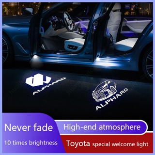 ไฟโปรเจคเตอร์ LED ลายโลโก้ Toyota Alphard Vellfire สําหรับติดประตูรถยนต์ 2 ชิ้น