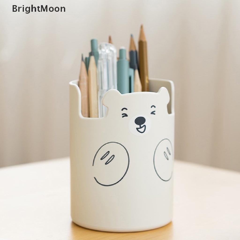 brightmoon-กล่องเก็บแปรงปากกา-เครื่องสําอาง-ลิปสติก-ทรงกลม-ลายการ์ตูนหมีน่ารัก-ความจุขนาดใหญ่