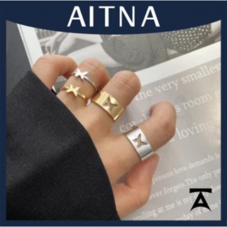 Aitna ชุดแหวนผีเสื้อ ชุบทอง สําหรับผู้หญิง 2 ชิ้น