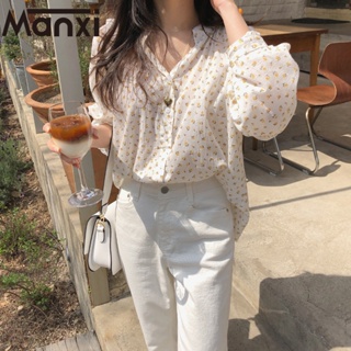 Manxi เสื้อเกาหลี เสื้อแขนยาวผู้หญิง2023 ใหม่ A25K0GR