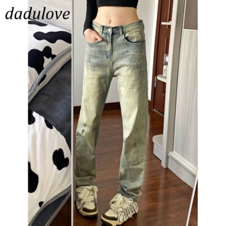 DaDulove💕 New Korean Version of Ins Retro Washed Jeans Womens High Waist Star Wide Leg Pants Trousers