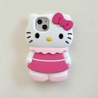 เคสโทรศัพท์มือถือ ซิลิโคนนิ่ม ลาย Sanrio hello kitty skirt สําหรับ iPhone 14 13 12 Pro Max 11