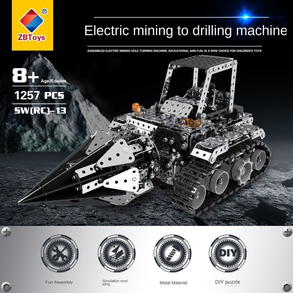 Metal Building Block Dump Truck Assembly Combined Drilling Rig Robot ...