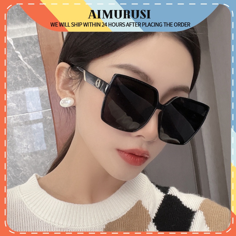 aimurusi-d-แว่นกันแดด-ทรงสี่เหลี่ยม-สีแดง-กรอบใหญ่-บังแดด-แว่นกันแดดหน้ากลม-แว่นกันแดดผู้หญิง-พรีเมี่ยม-ความรู้สึกเทรนด์