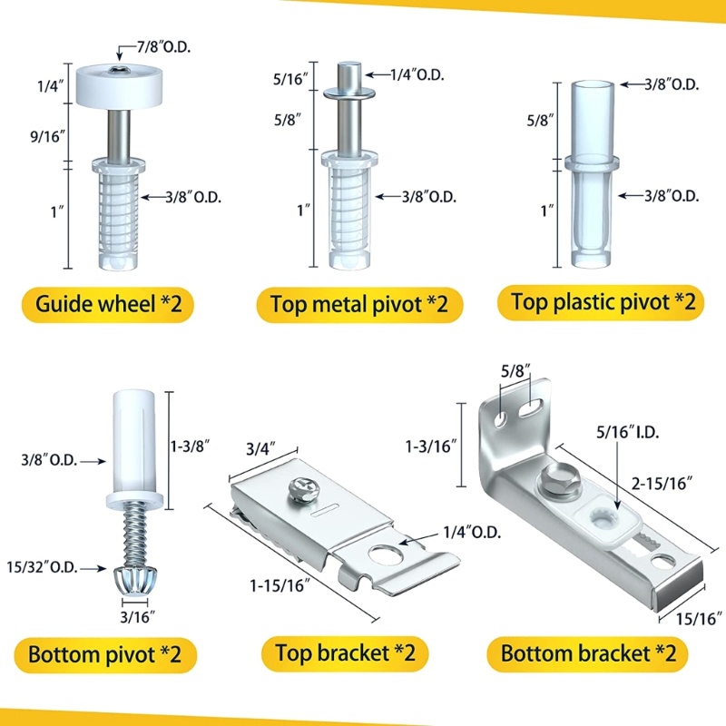 esp-2-ชุด-ฮาร์ดแวร์ประตู-แบบพับสองทบ-รวมล้อไกด์ยึด-ด้านบน-ด้านล่าง