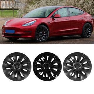 ALABAMAR 4PCS 19in ฝาครอบดุมล้อ Cool Sporty Weatherproof Wheel Rim Cover สำหรับ Tesla รุ่น 3 2020 ถึง 2023