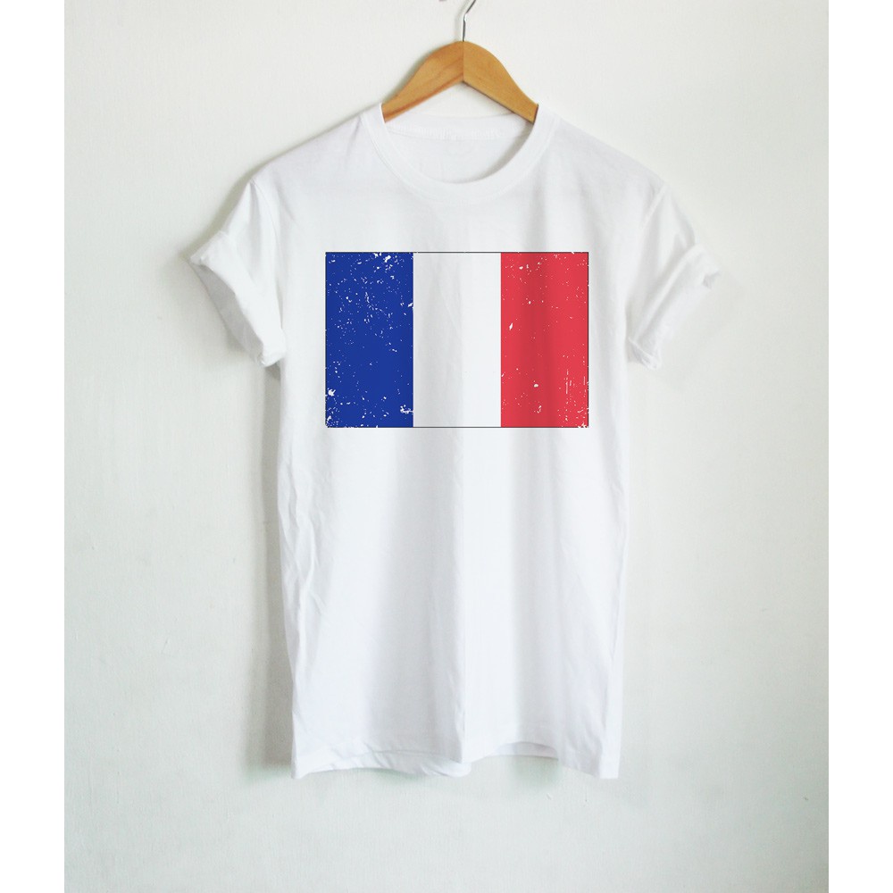 เสื้อยืดลาย-ธงชาติฝรั่งเศษ-ประเทศ-ฝรั่งเศษ-france-flag-เสื้อยืดสกรีน-คอกลม-แขนสั้น