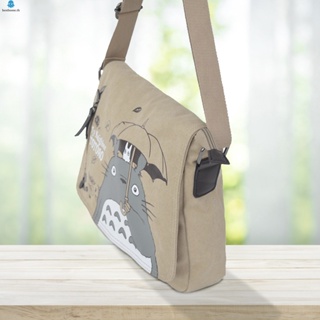 กระเป๋าสะพายไหล่ ผ้าแคนวาส แบบนิ่ม ป้องกันขโมย ลายการ์ตูน Totoro น่ารัก พร้อมสายคล้อง ปรับระดับได้ สําหรับผู้หญิง