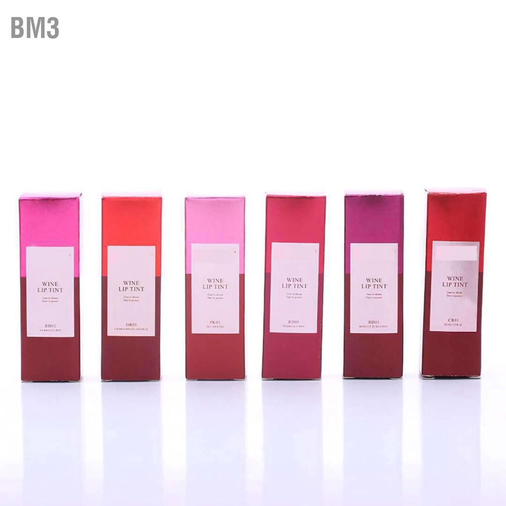 bm3-ขวดไวน์ลิปทิ้นท์แต่งหน้ากันน้ำลิปสติกแบบน้ำติดทนนานลิปกลอสเครื่องสำอางของขวัญสำหรับผู้หญิง