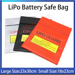 กระเป๋าแบตเตอรี่ LiPo กันน้ํา คุณภาพสูง 18x23 ซม. 30x23 ซม. สีแดง ดํา เงิน