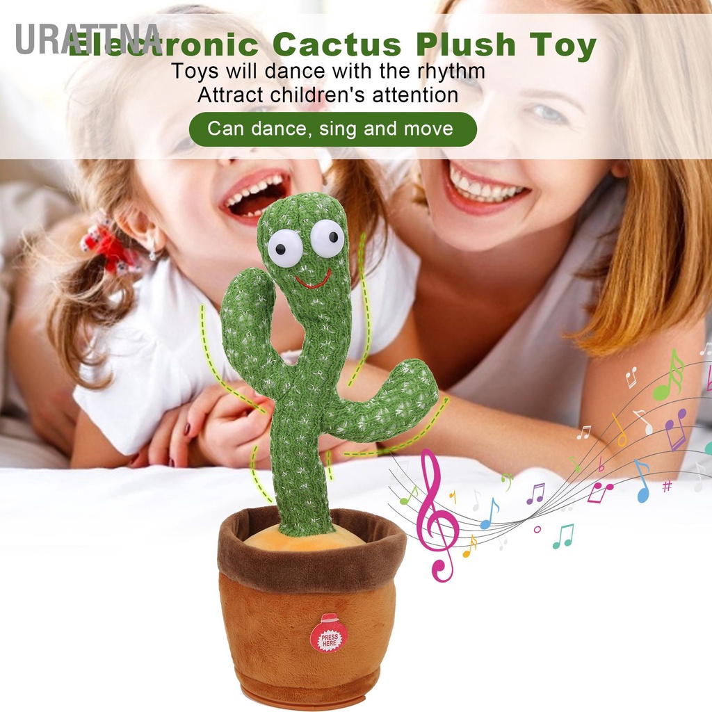 urattna-ของเล่นตุ๊กตากระบองเพชรอิเล็กทรอนิกส์ร้องเพลงเต้นรำกระบองเพชรการศึกษาเด็กของเล่นเด็ก