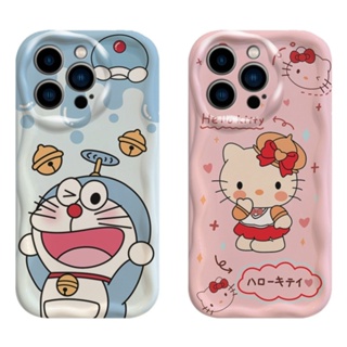 เคส iPhone 15 14 13 12 11 Pro Max X XR XS Max 8 7 6 6S Plus SE 2020 iPhone15 iPhone14 iPhone13 iPhone12 iPhone11 ProMax XSMax 8Plus 7Plus Relief Cream Frame Hello Kitty Doraemon Cat Soft Case
