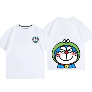 ผ้าฝ้ายแท้ Doraemon น่ารัก โดราเอมอน ทิงเกอร์เบลล์ การ์ตูนอนิเมะ เสื้อยืดผ้าฝ้ายสบายๆ แขนสั้น สไตล์โดราเอมอน Unisex