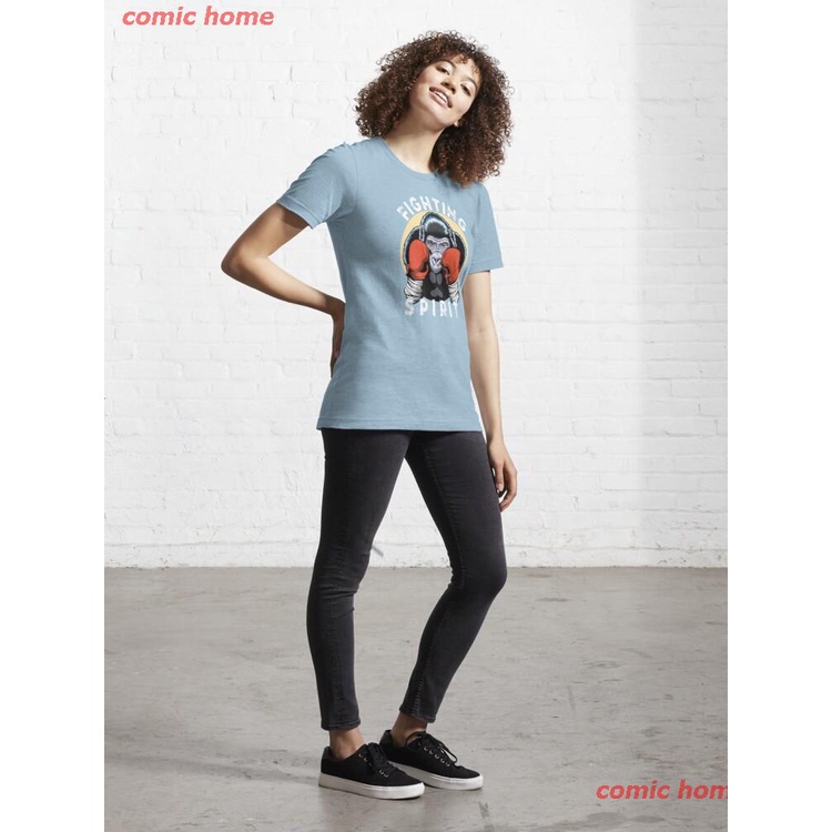 2022-fighting-spirit-boxing-gorilla-essential-t-shirt-เสื้อยืดพิมพ์ลายการ์ตูนมังงะ-ดผ้าเด้ง-คอกลม-cotton-แฟชั่น-discou
