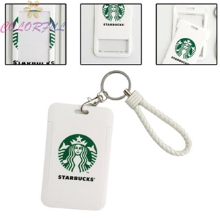 【COLORFUL】Card Holder Bus Card Campus Card Protection Chain PVC Material Starbucks