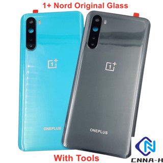 ฝาครอบแบตเตอรี่กระจกด้านหลัง แบบแข็ง พร้อมกาวเลนส์กล้อง สําหรับ OnePlus Nord