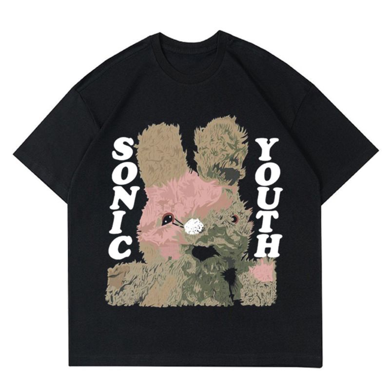 เสื้อยืด พิมพ์ลาย HITAM Sonic YOUTH DIRTY BUNNY เสื้อยืด พิมพ์ลาย
