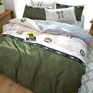 ผ้าปูที่นอน ชุดผ้าปูที่นอน ชุดเครื่องนอน 3.5/5/6ฟุต หน้าปกผ้านวม+ผ้าปูที่นอน+2pc ปลอกหมอน ชุดเรียบง่ายหรูหราเบา
