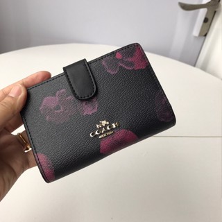 Medium corner zip wallet 39127 กระเป๋าสตางค์สุภาพสตรี แท้ COAC H กระเป๋าสตางค์สแน็ป กระเป๋าใส่เหรียญขนาดกลาง