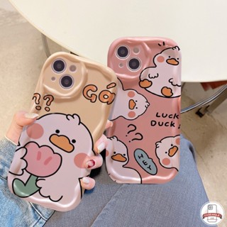 เคสโทรศัพท์มือถือแบบนิ่ม ขอบโค้ง ลายการ์ตูนเป็ดนําโชค ดอกไม้ 3D สําหรับ Realme C55 C33 C35 C30 C21Y C11 C20 C25Y C21 C12 C25s C25 C17 C20A C3 C1 C31 C53 C15 5 9i 6i 5i 7i 5s C2