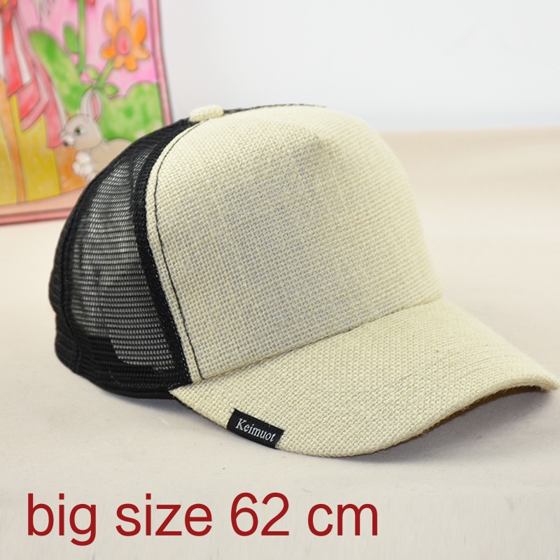 หมวกเบสบอล-ผ้าลินิน-กันแดด-ขนาดใหญ่-60-64-ซม-แฟชั่นฤดูร้อน-สําหรับผู้ชาย-และผู้หญิง