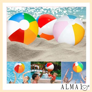 ALMA ลูกบอลชายหาด PVC แบบเป่าลม ขนาดใหญ่ 30 ซม. สีรุ้ง สําหรับสระว่ายน้ํา