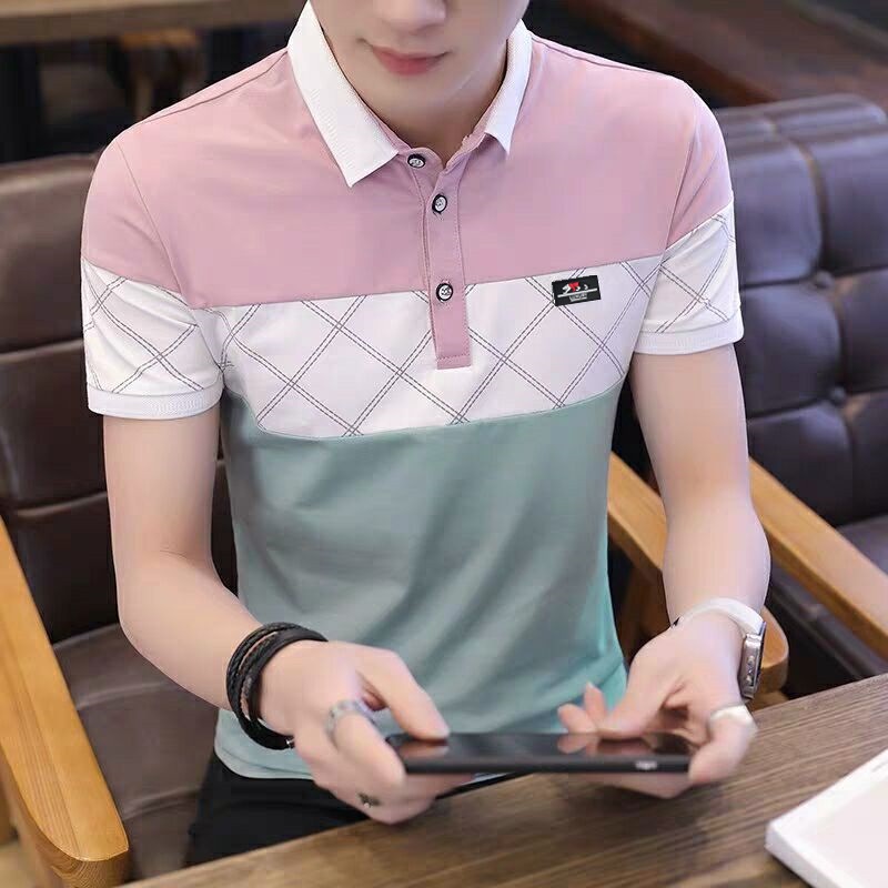 เสื้อโปโลแขนสั้น-ผ้าฝ้าย-พิมพ์ลาย-แฟชั่นสําหรับผู้ชาย