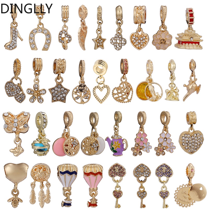 dinglly-จี้ตาข่ายดักฝัน-อัลลอย-สีทอง-สําหรับทําเครื่องประดับ-สร้อยข้อมือ-diy