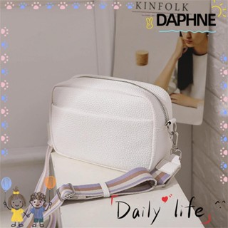 Daphne กระเป๋าสะพายไหล่ สายกว้าง สีพื้น แฟชั่นสําหรับผู้หญิง