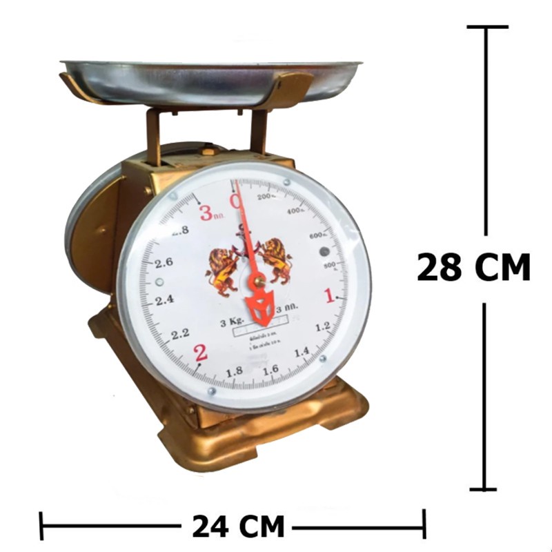 เครื่องชั่งสปริง-เครื่องชั่งน้ำหนัก-จานกลม-3-กิโล-ตาชั่งสินค้า-อาหาร-พัสดุ-ไปรษณีย์-ตราสิงห์คู่สมอ