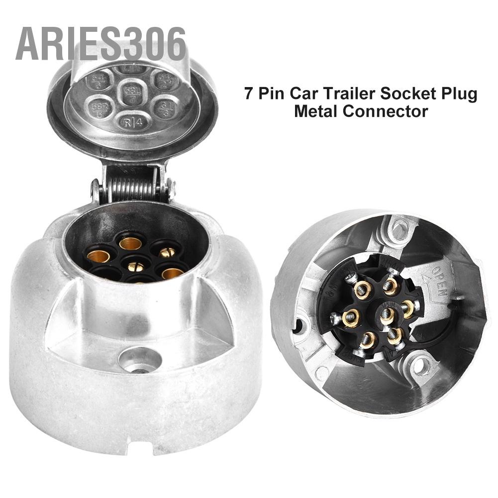 Aries306 7 Pin Car Trailer Socket Plug Adapter Metal Connector for ...