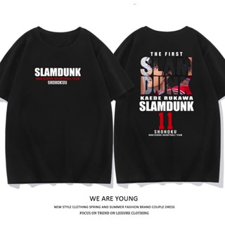 เสื้อยืดแขนสั้น ทรงหลวม ลายบาสเก็ตบอล Slam Dunk แนวสตรีท สไตล์เรโทร อเมริกัน เหมาะกับฤดูร้อน สําหรับผู้ชาย และผู้หญิง 20