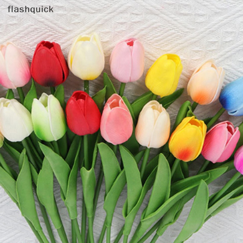 flashquick-ช่อดอกทิวลิปประดิษฐ์-หนัง-pu-สุ่มสี-สําหรับตกแต่งบ้าน-งานแต่งงาน-5-10-ชิ้น