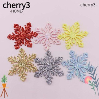 Cherry3 กิ๊บติดผม รูปเกล็ดหิมะ วิบวับ เครื่องประดับผม ของขวัญคริสต์มาส สําหรับเด็ก 50 ชิ้น