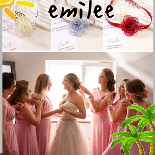 Emilee ข้อมือผ้าซาติน แบบผูกเชือก ลายดอกไม้ แฟชั่น สําหรับเจ้าสาว งานแต่งงาน งานพรอม งานพรอม 2 ชิ้น
