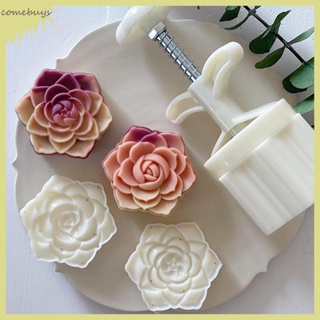 Com* แม่พิมพ์พลาสติก รูปการ์ตูนดอกไม้ สําหรับทําขนมไหว้พระจันทร์ DIY