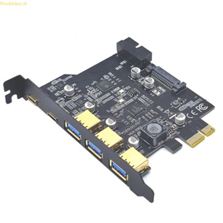 Doublebuy อะแดปเตอร์การ์ดไรเซอร์ USB 3 0 PCI-E Type C USB 3 2 Gen2 สําหรับคอมพิวเตอร์