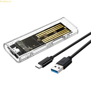 Doublebuy M 2 NVMe SSD Enclosure กล่องเคสฮาร์ดไดรฟ์ USB TypeC แบบใส สําหรับ M 2 PCIe NVMe SSD 2230-2280