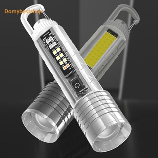 [Domybestshop.th] ไฟฉาย COB LED ชาร์จ USB ขนาดเล็ก อเนกประสงค์ กันน้ํา พร้อมไฟด้านข้าง หลากสี