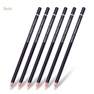 Dudu ยางลบดินสอ แบบพกพา สีขาว สําหรับระบายสี 6 ชิ้น