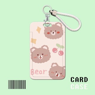 เคสป้องกัน ลายหมีเชอร์รี่น่ารัก สําหรับใส่บัตรประจําตัว