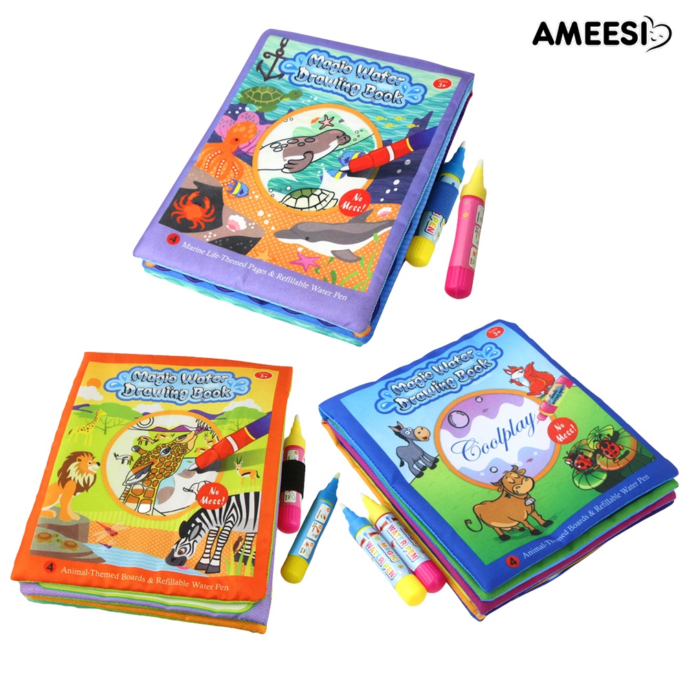 ameesi-สมุดวาดภาพระบายสีน้ํา-รูปสัตว์-ของเล่นเสริมการเรียนรู้เด็ก