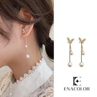 Enacolor ใหม่ แฟชั่น ผีเสื้อ หยด ต่างหู สําหรับผู้หญิง เด็กผู้หญิง เครื่องประดับเกาหลี