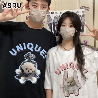 ASRV เสื้อยืด ความรู้สึกการออกแบบเฉพาะในเสื้อยืดแขนสั้นคู่การ์ตูนแฟชั่นระดับไฮเอนด์