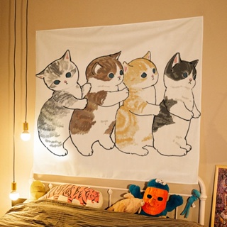 ลายลูกแมว น่ารัก ผ้าติดผนัง💕 มี 3 ขนาด ผ้าตกแต่งห้อง ผ้าตกแต่งผนัง ผ้าแขวนผนังห้องนอน【15 สี】