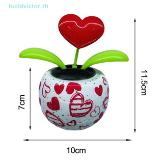 Buildvictor ด้วงแอปเปิ้ล ดอกไม้ พลังงานแสงอาทิตย์ อุปกรณ์เสริม สําหรับตกแต่งรถยนต์ TH
