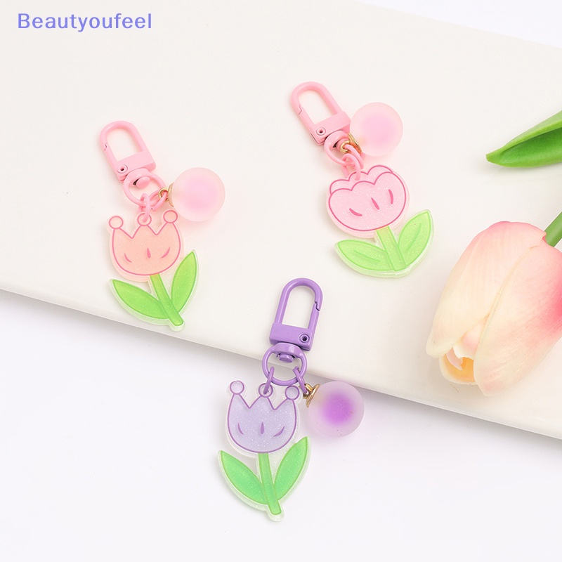 beautyoufeel-พวงกุญแจเรซิ่น-จี้รูปดอกทิวลิป-สีแคนดี้-สําหรับห้อยกระเป๋าเด็ก