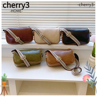 Cherry3 กระเป๋าสะพายไหล่ กระเป๋าถือ หนัง PU ทรงโท้ท ความจุขนาดใหญ่ สีพื้น สําหรับนักเรียน